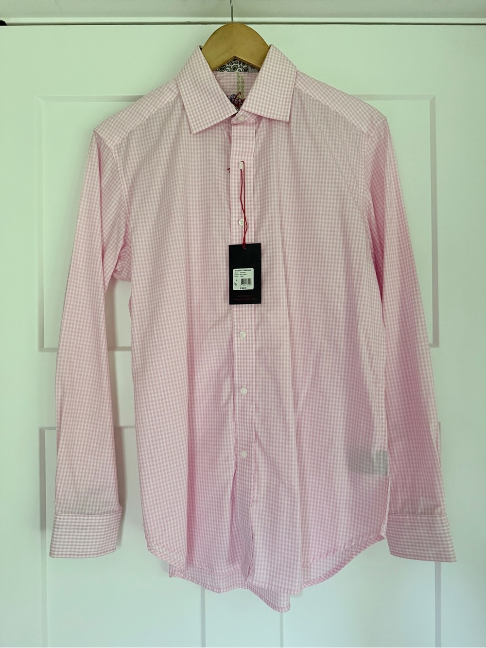 Robert Graham Men's Pink Gingham Dress Shirt